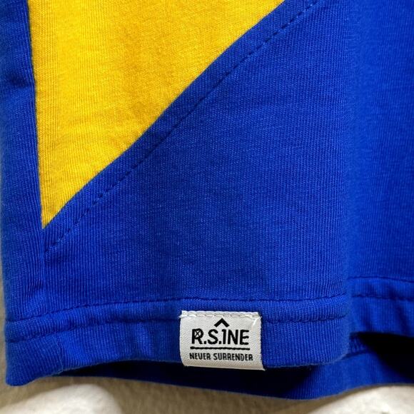 R.S.1NE Mens Blue & Yellow Short Sleeve RS-1 Sports T-Shirt Size Large - Picture 5 of 8